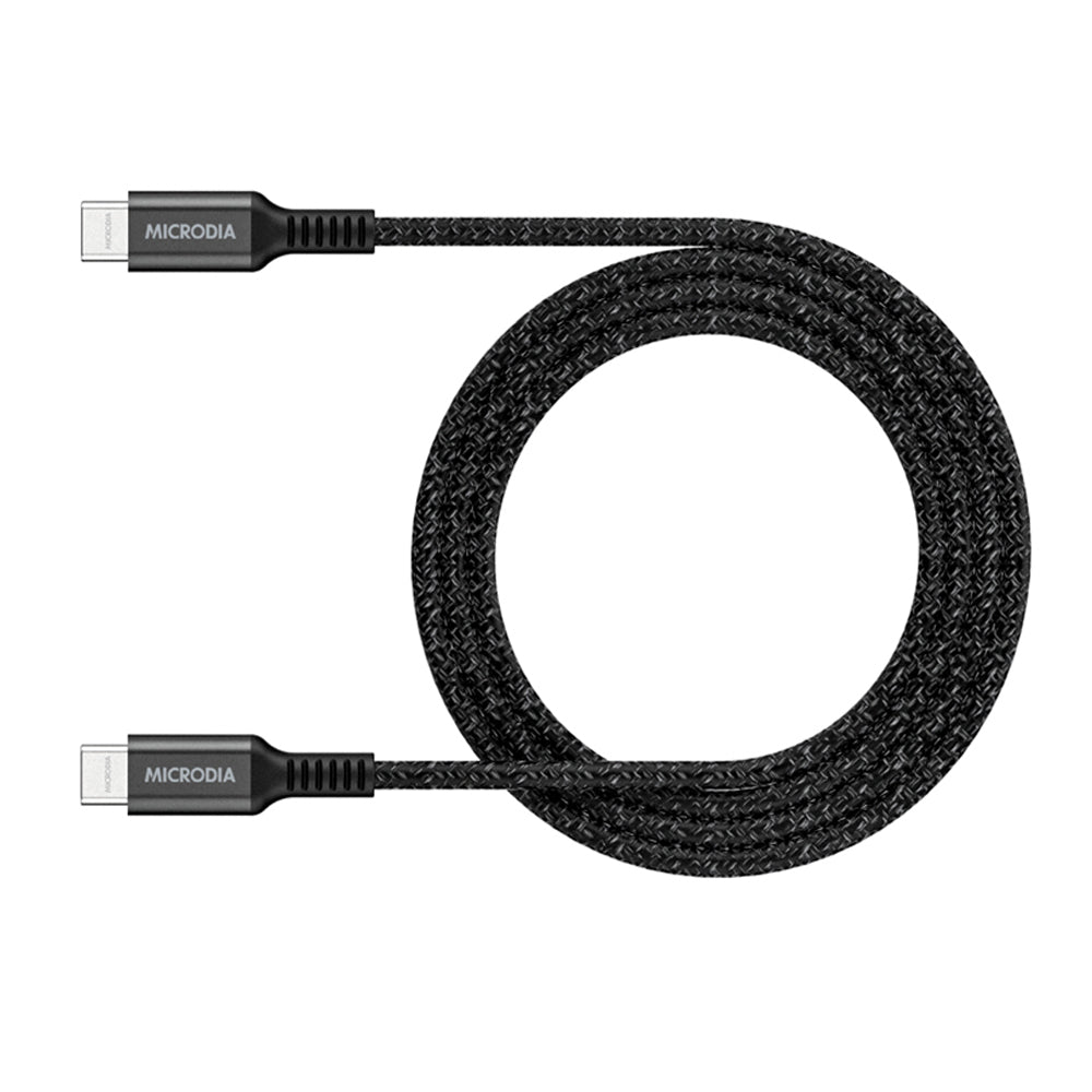 Microdia ExeCable Tweed PD240W USB-C Cable 1.8m (Charcoal)