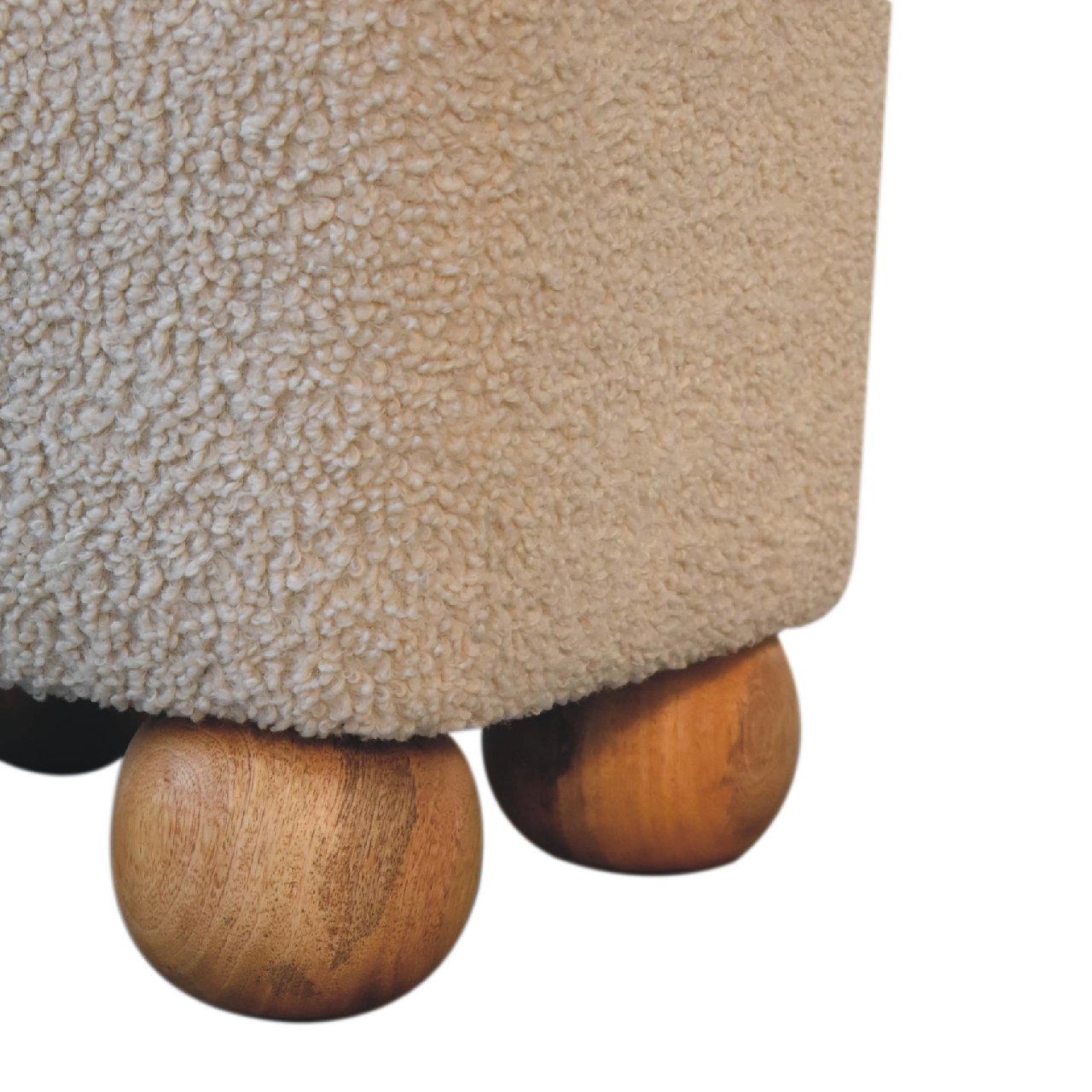 Enigmaaa Upholstered Footstool with Ball Feet and Square Shape