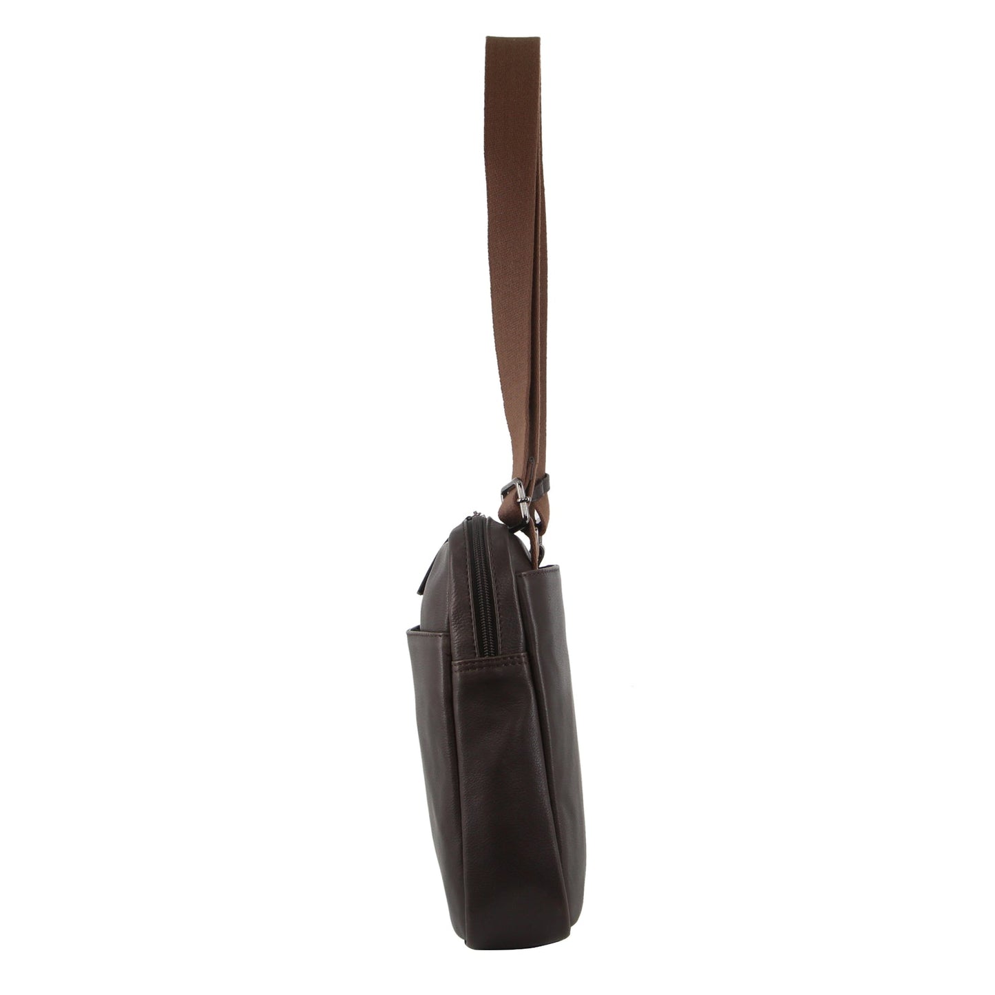 Pierre Cardin Mens Leather 13" Laptop Bag (Brown)