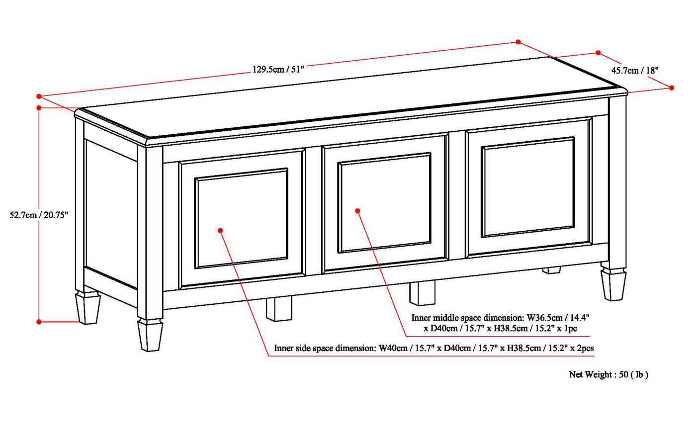 Solarium Storage Bench with Lift-up Lids
