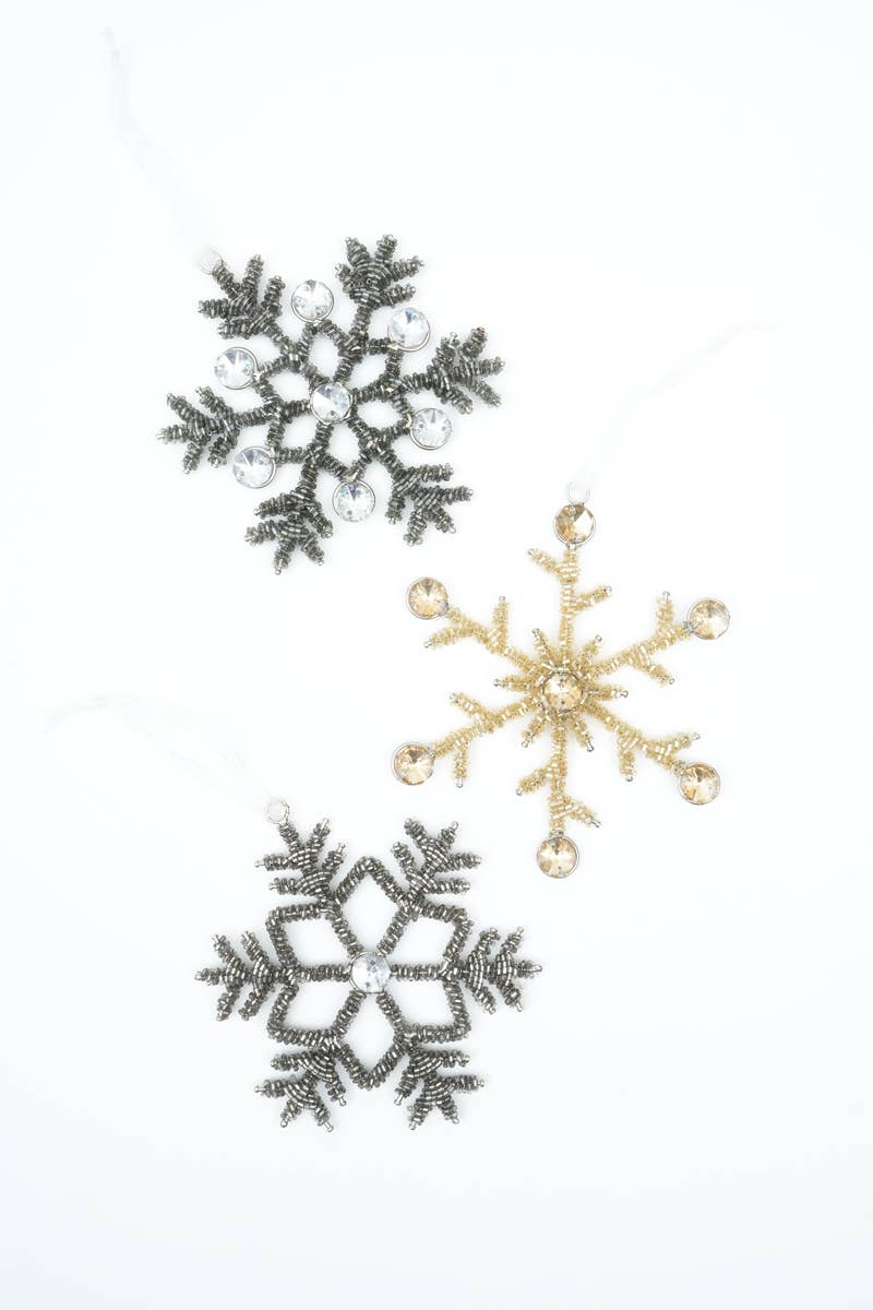 Hanging Snow Flake Ornaments, Set of 3