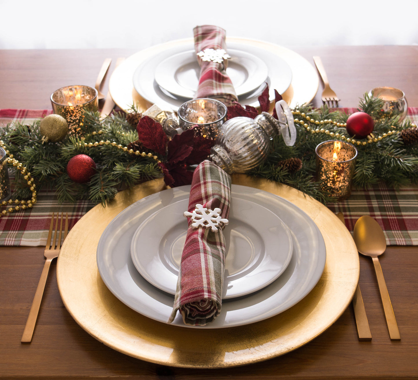 Give Thanks Plaid Table Runner 14X108