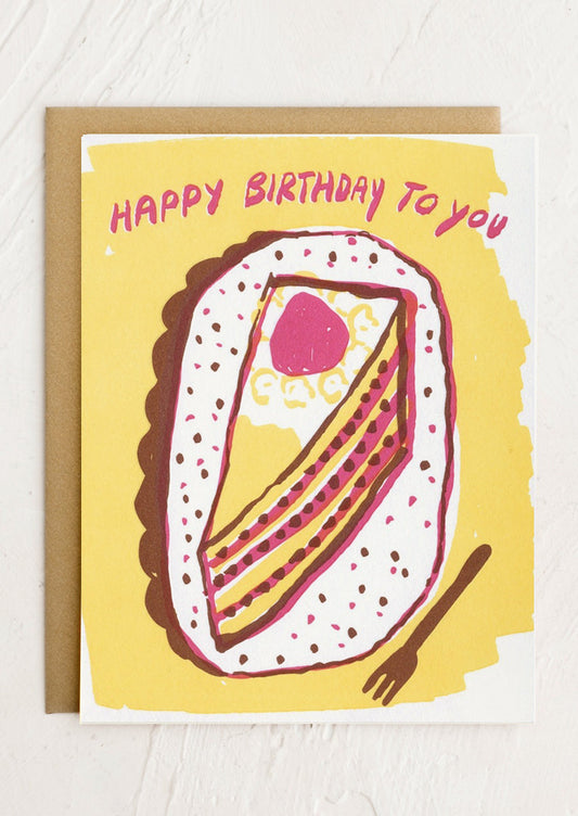 Cake With Fork Birthday Card