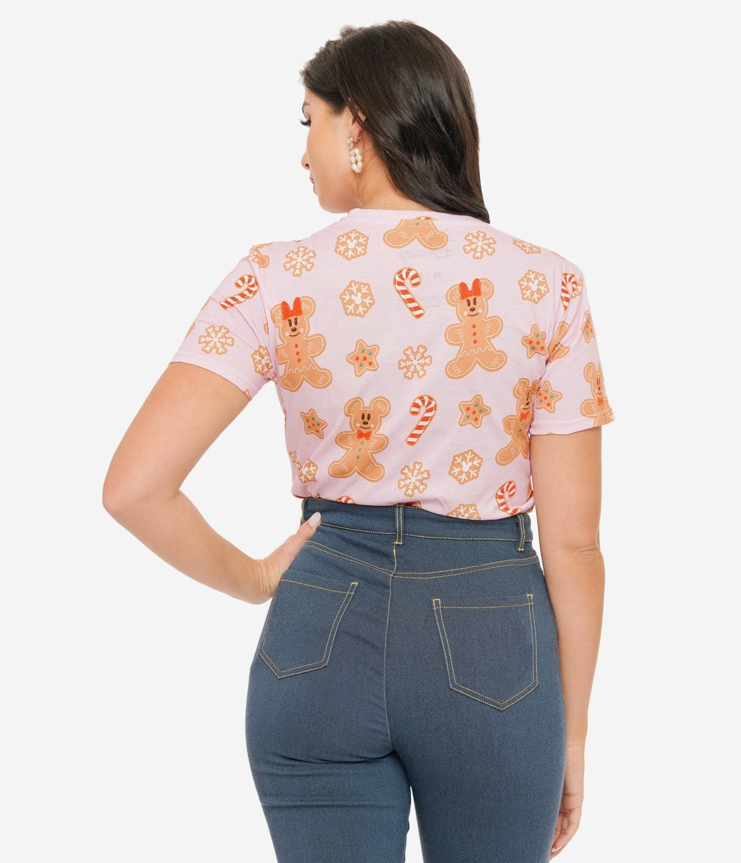 Cakeworthy Pink Mickey & Minnie Gingerbread  All Over Print Graphic Tee