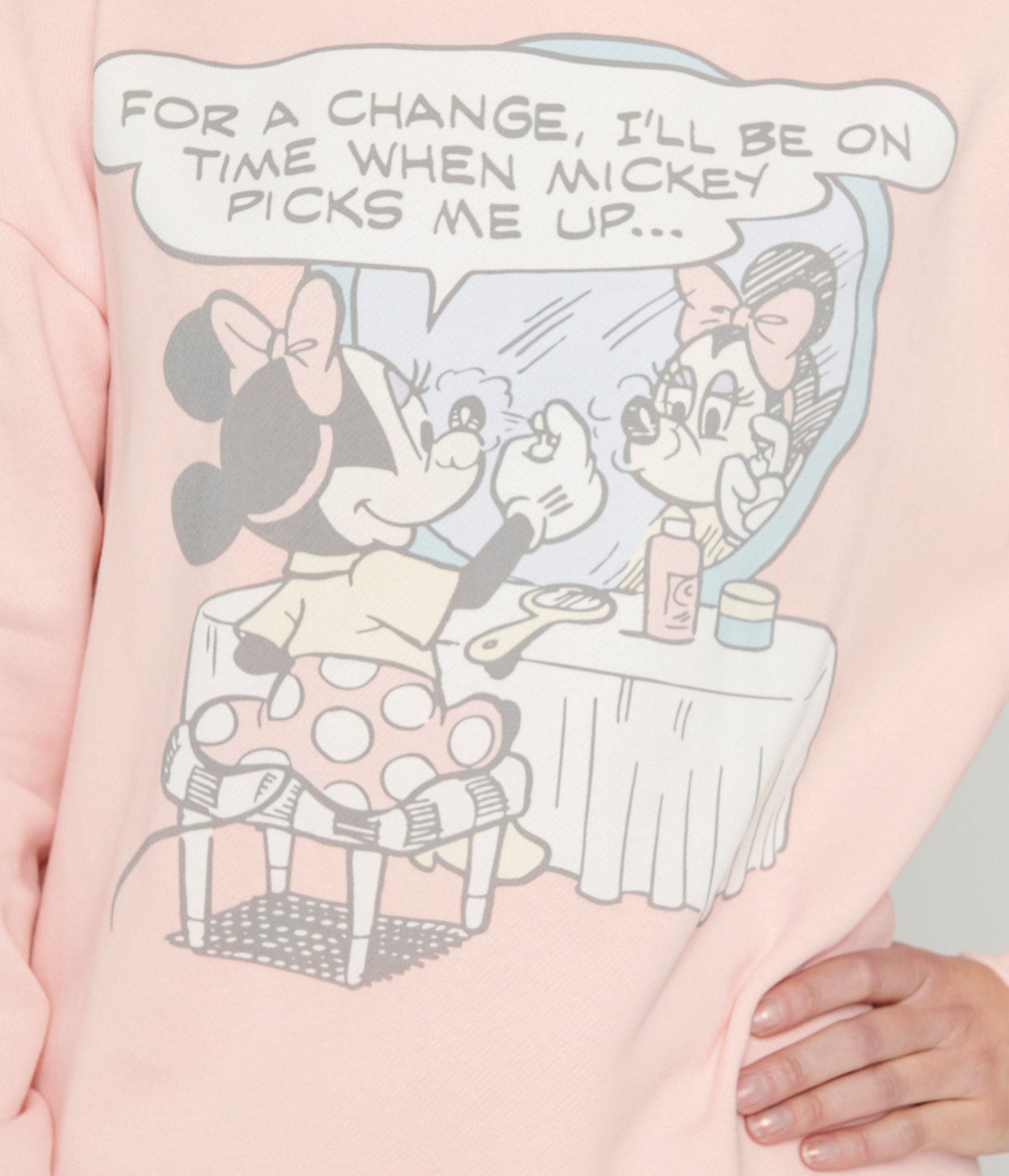 Cakeworthy Pink Minnie Mouse Comic Collared Sweatshirt