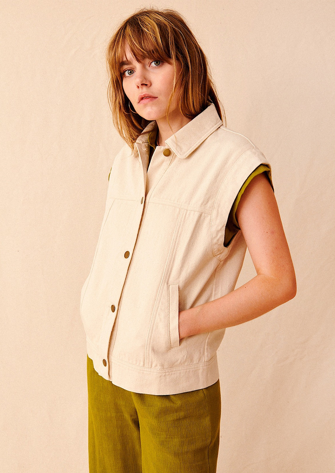 Cara Sleeveless Denim Jacket