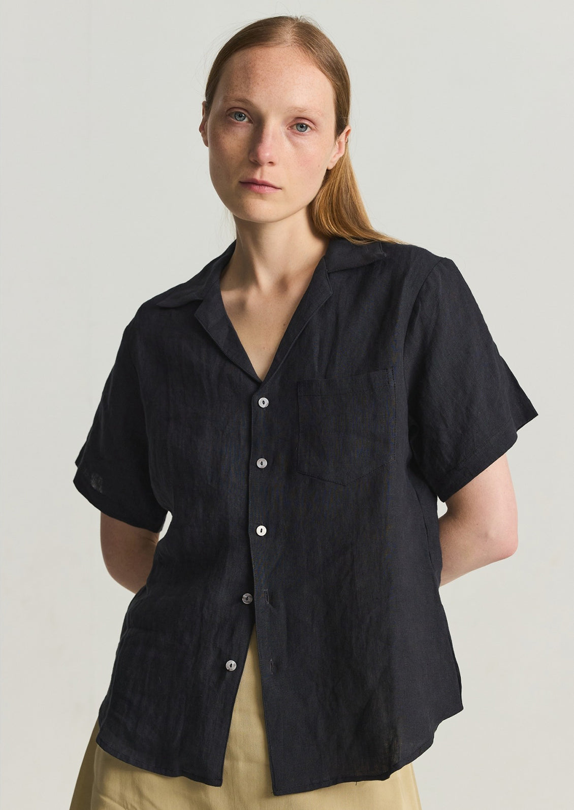 Carmine Linen Top