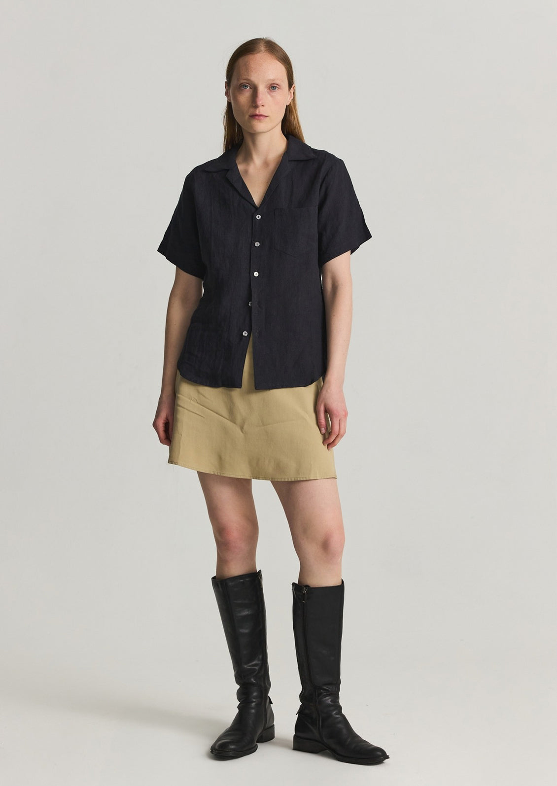 Carmine Linen Top