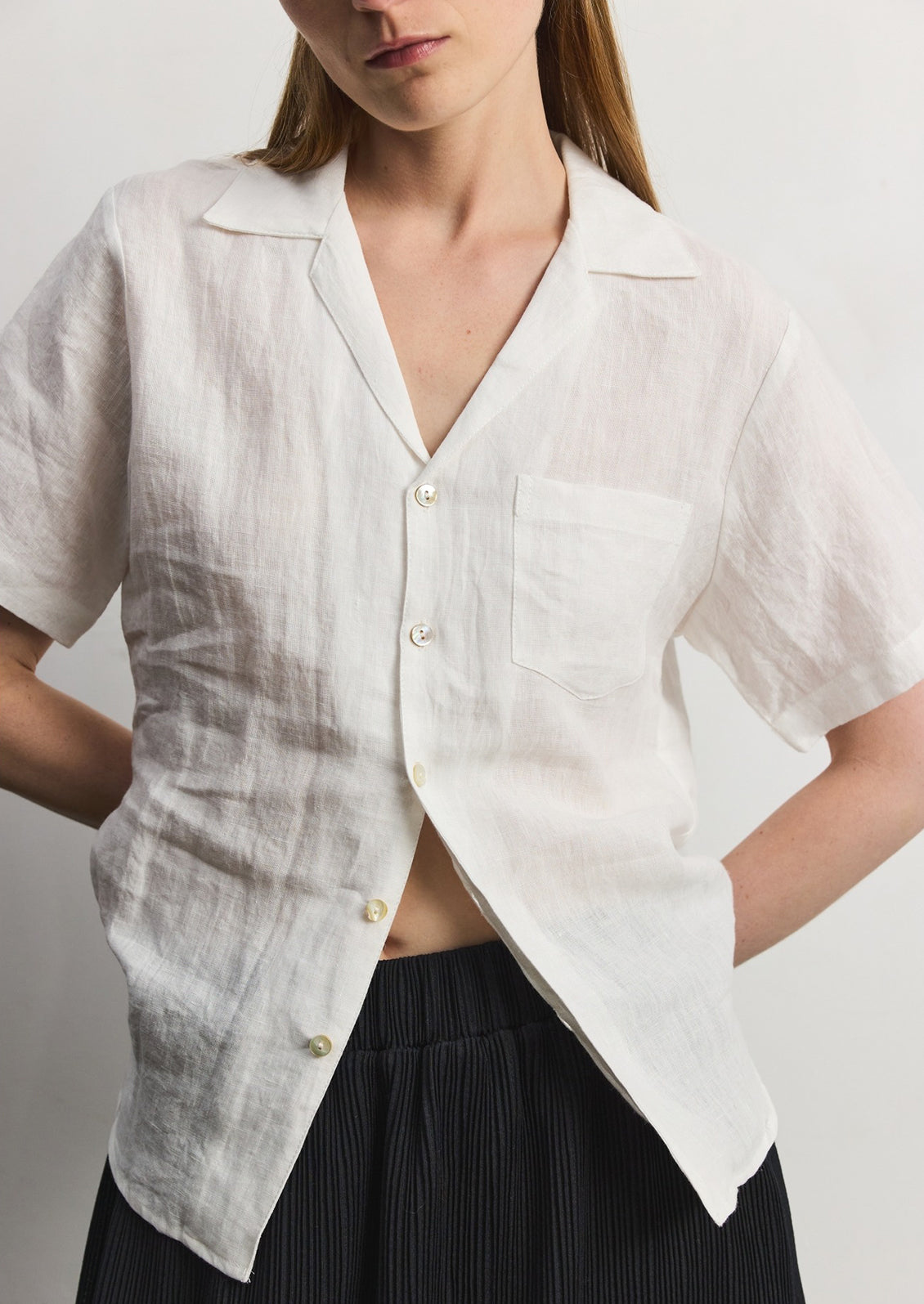 Carmine Linen Top