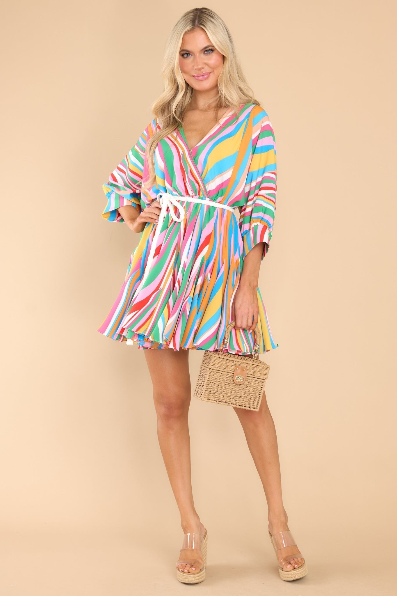 Carry Merry Tunes Pink Multi Stripe Dress