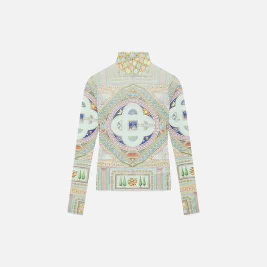 Casablanca Labirynthe Printed Mesh Top - Multi