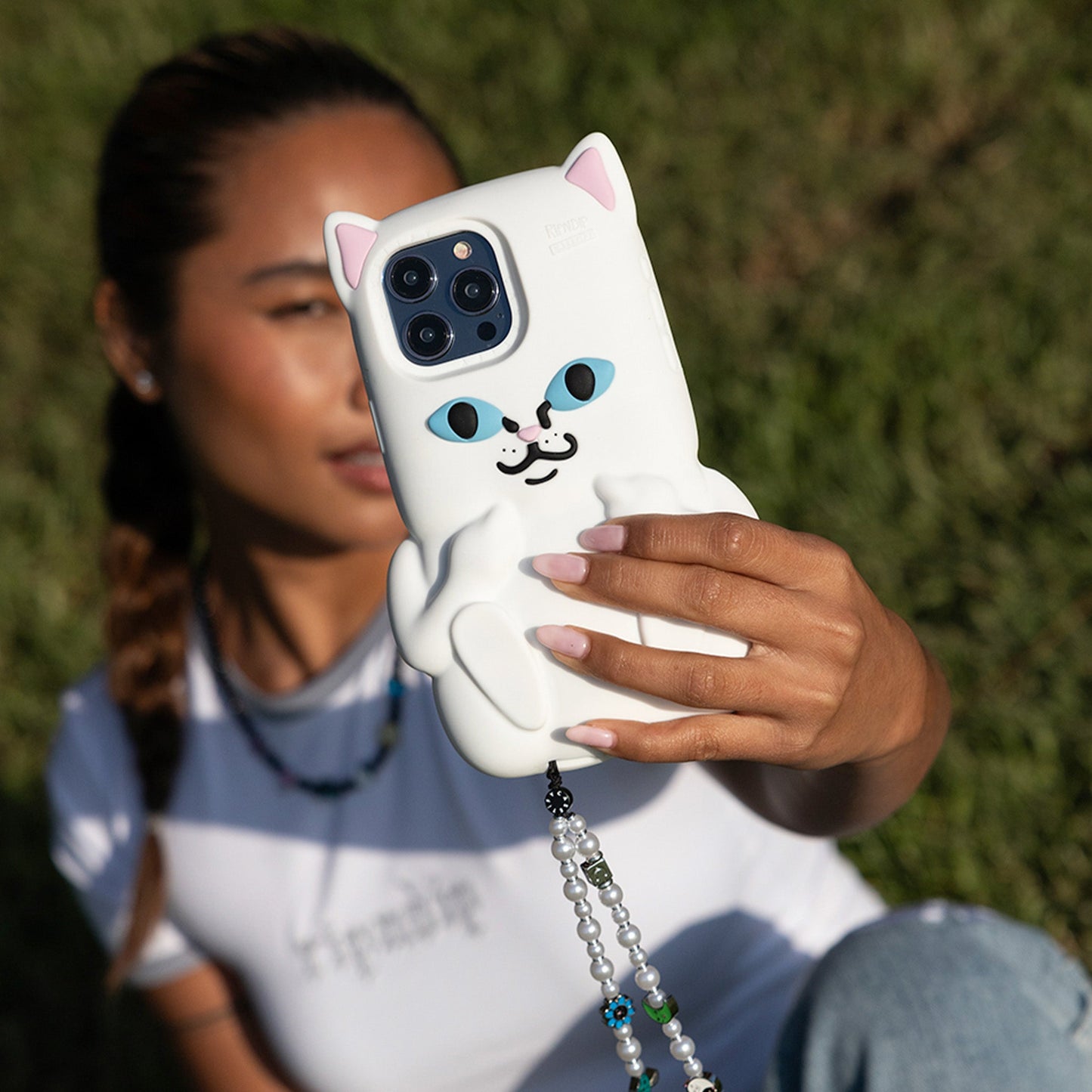 CASETiFY x Ripndip Lord Nermal iPhone 3D Phone Case (White)