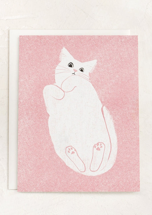 Cat On Glass Blank Card