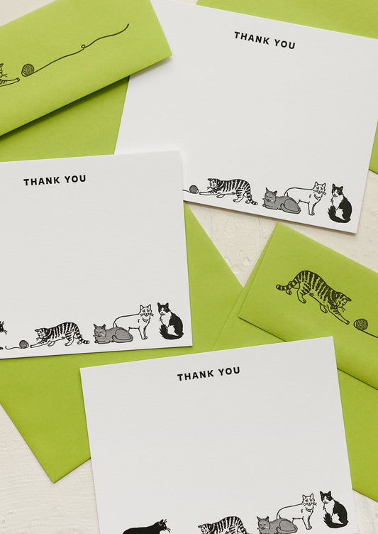 Cats At Play Thank You Card Set