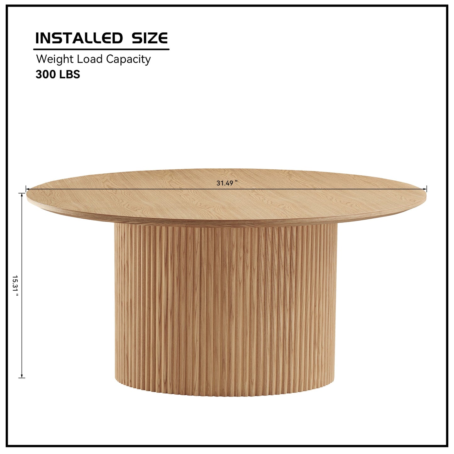 Volet 31.49" Round Coffee Table with Wave Pattern Base