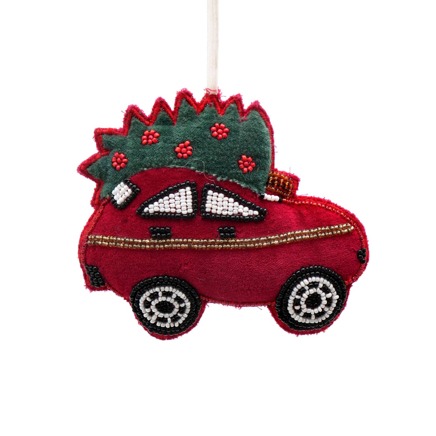 Santa's Car Hanging Ornament, Set of 6