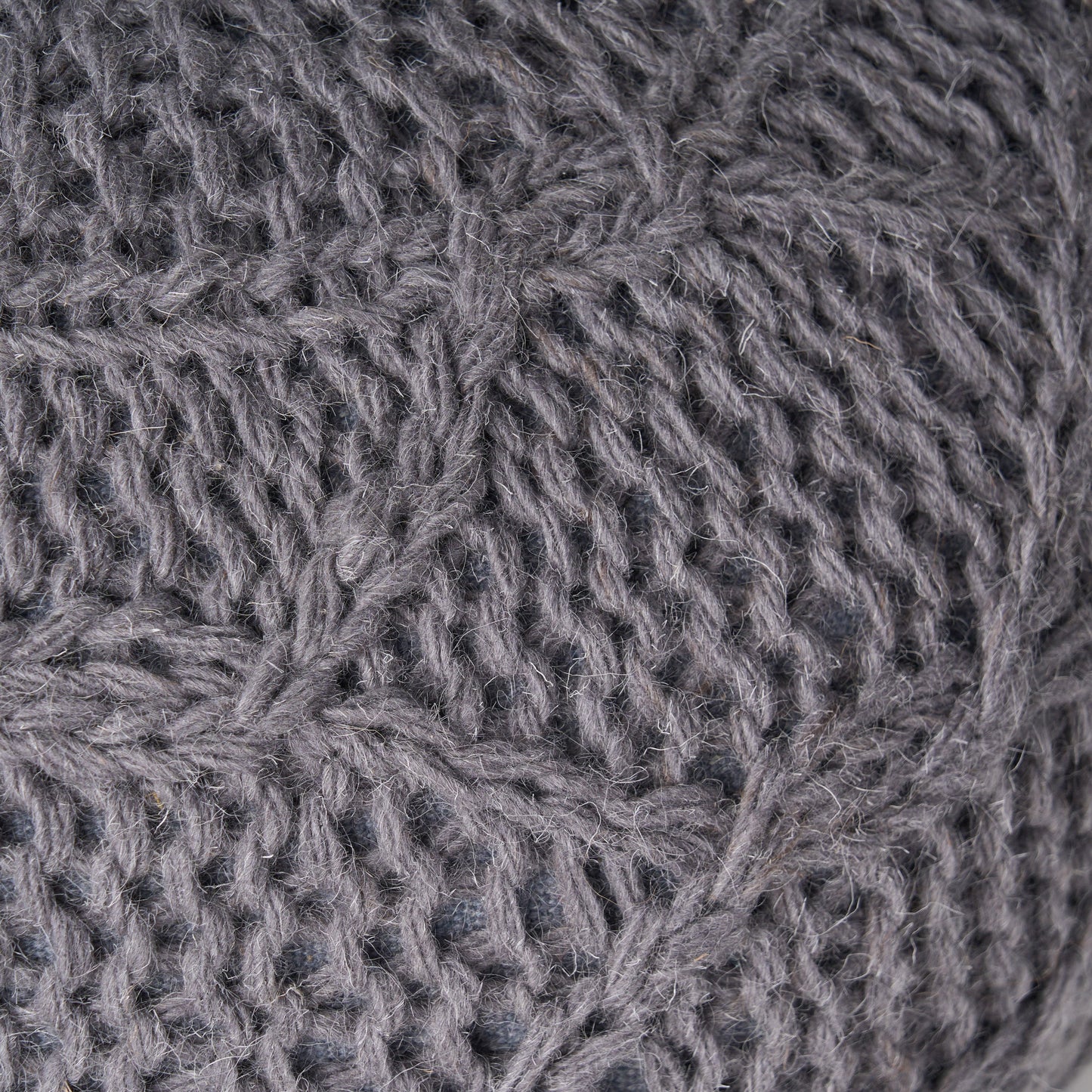 Splendid Round Knitted Wool Pouf