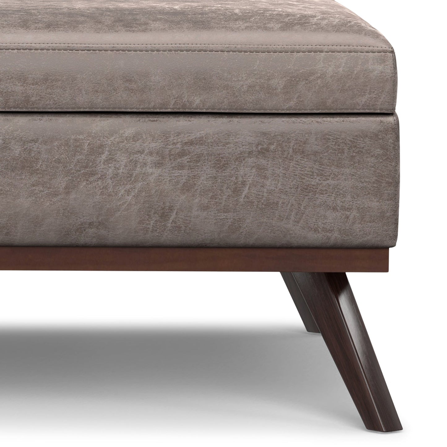 Venture 40"W Square Flip Top Ottoman with Wood Frame