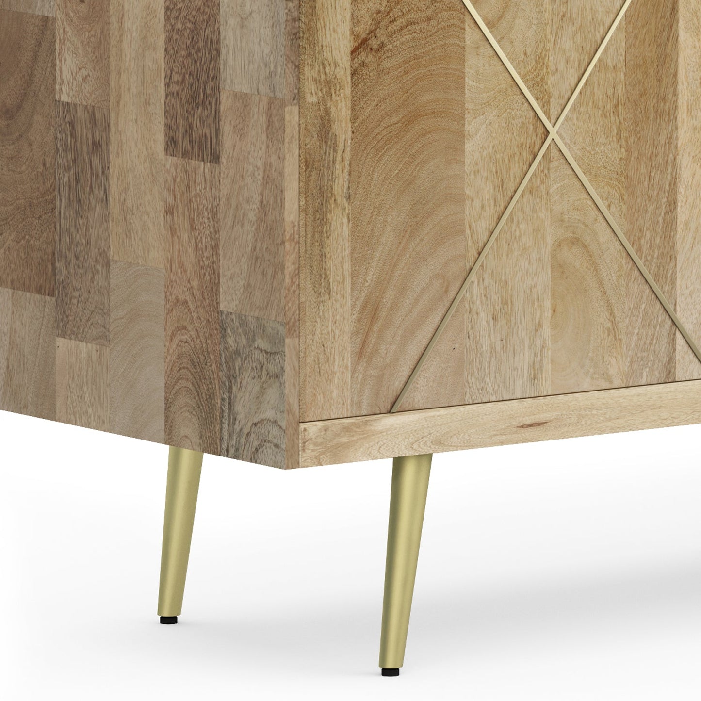 Graceful 3-Door Buffet Cabinet with Adjustable Shelves and Metal Legs