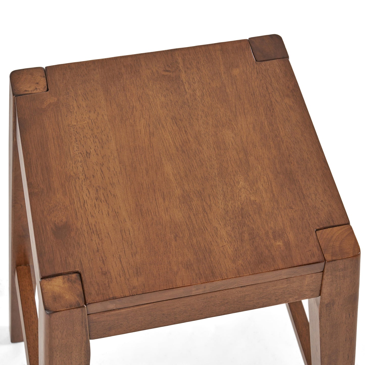 Wood Counter Stool with Armless Design and Footrest, Set of 2