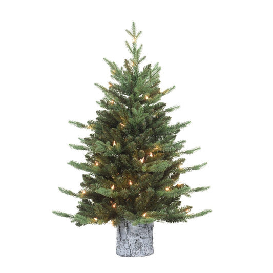 3 ft Pre-lit Potted Artificial Christmas Tree with Clear Lights