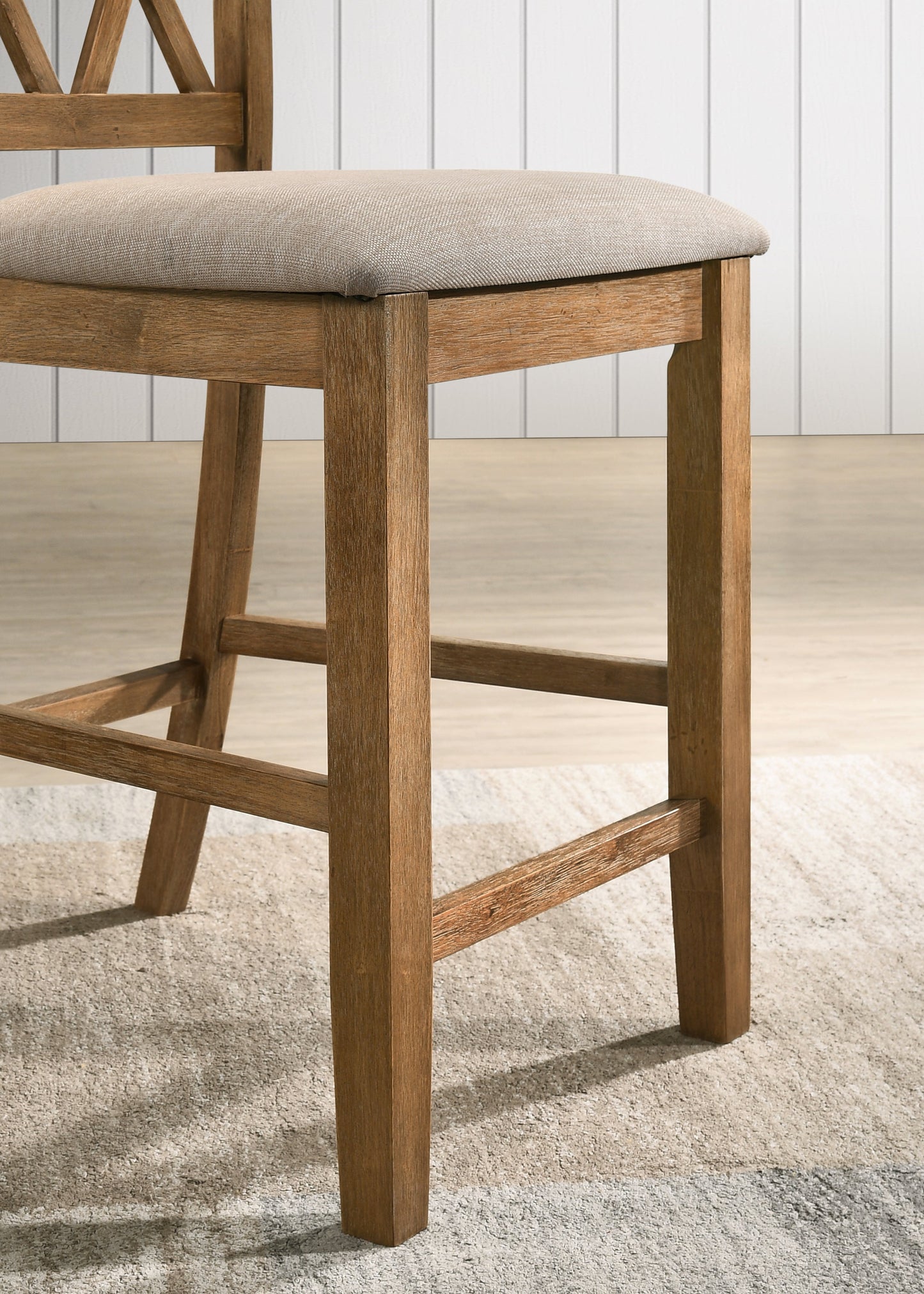 Cross-Buck Wood 5-Piece Counter Height Dining Set