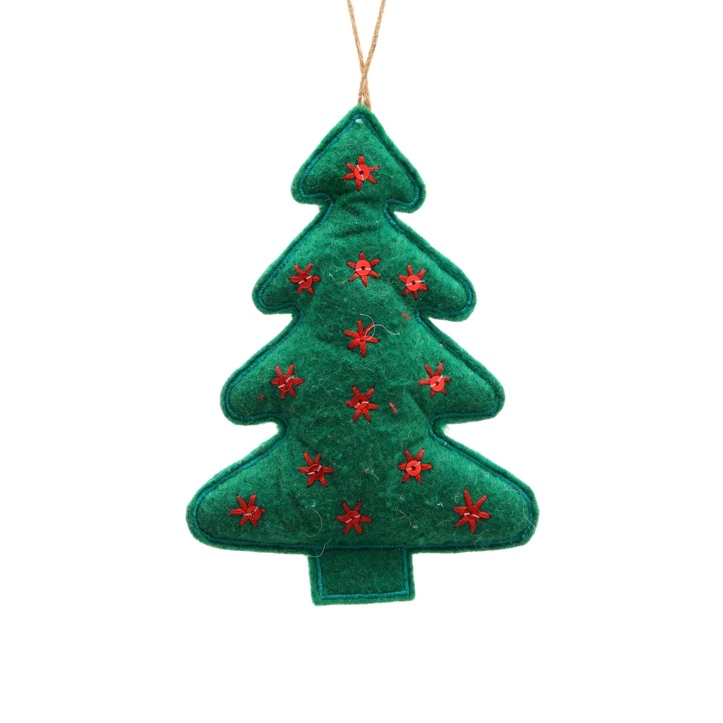 Fluffy Tree Hanging Ornament, Set of 6