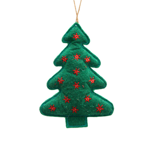 Fluffy Tree Hanging Ornament, Set of 6