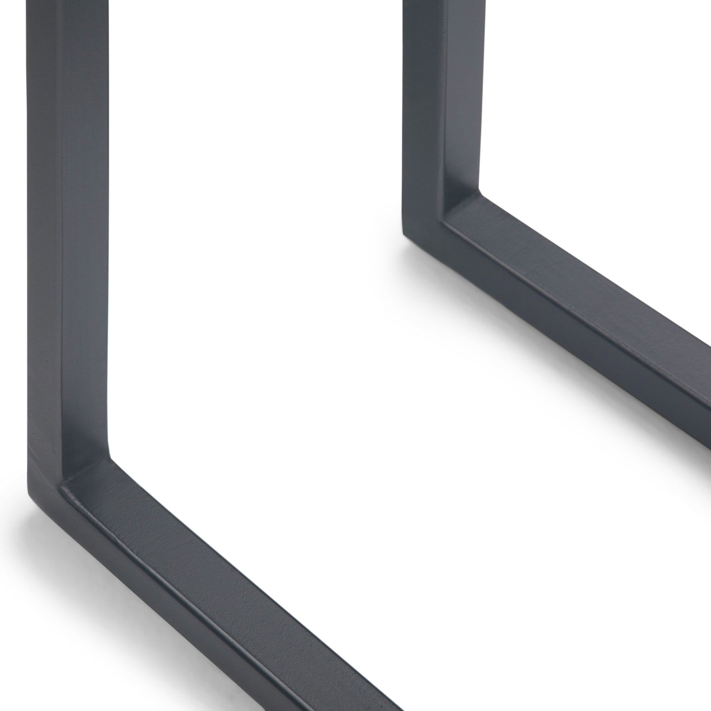 Haloed Side Table with C-Shaped Design and Metal Frame
