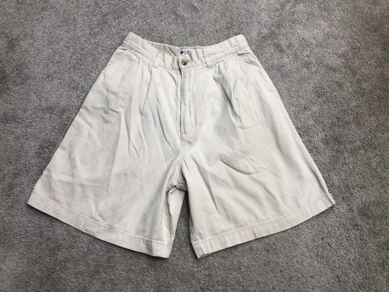 Columbia Shorts Womens 8 Off White 100% Cotton Chino Shorts Pockets Lightweight