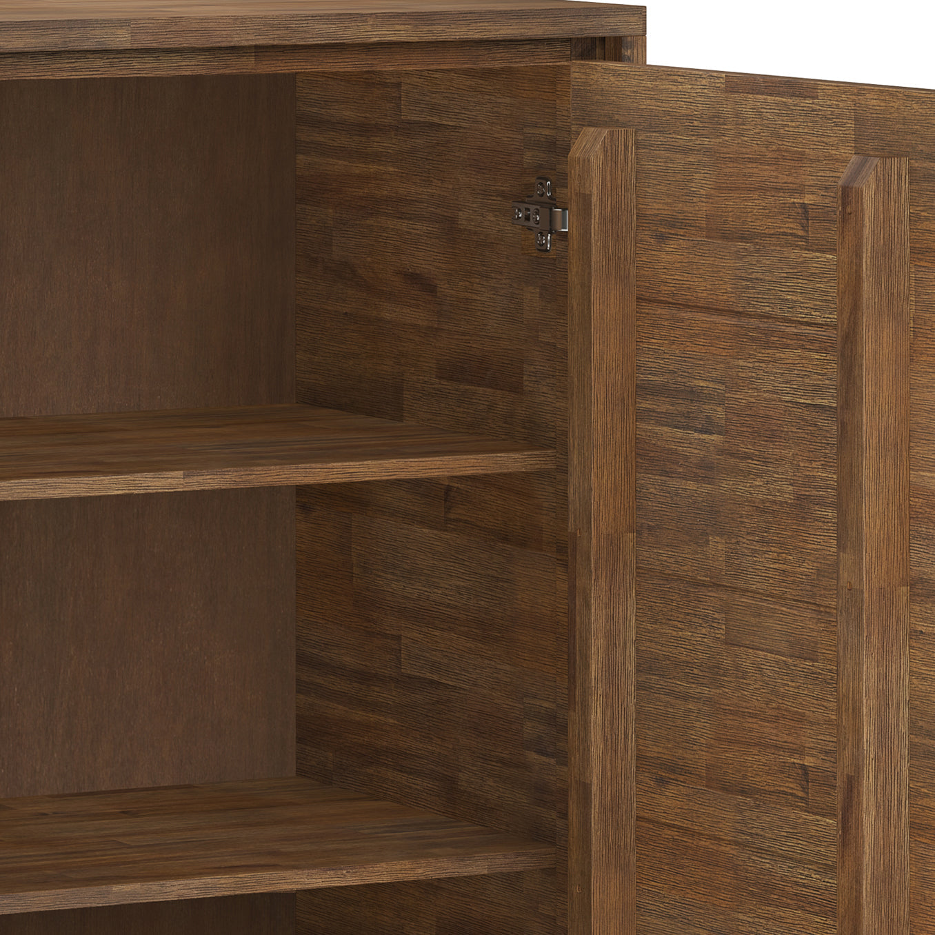 Passage 2-Door Storage Cabinet with 4 Adjustable Shelves and Metal Angled Legs