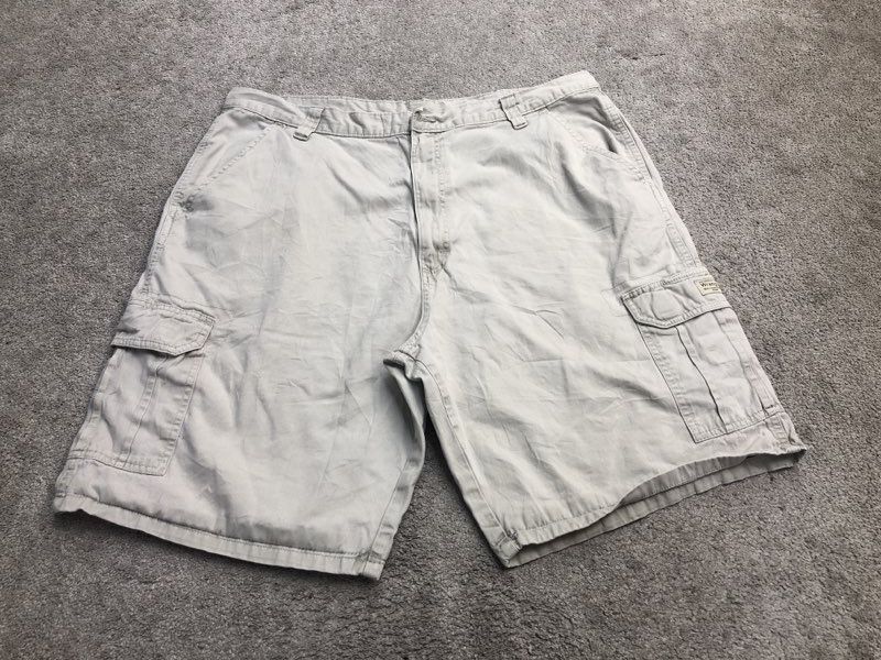 Wrangler Shorts Mens 40 Gray 130273 Cargo Outdoor Workwear 100% Cotton Casual