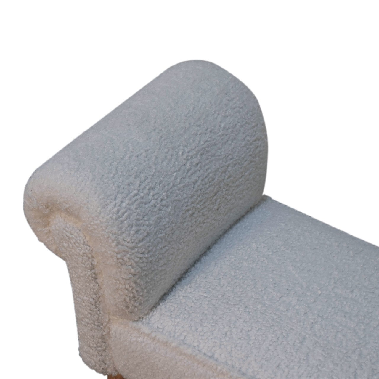 Upholstered Bench with Rolled Arms and Fluted Legs