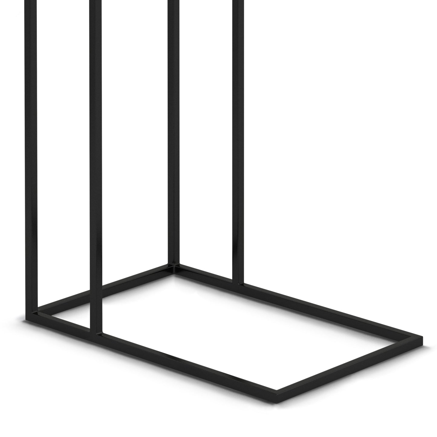 C-Shaped Side Table with Tray Top and Metal Frame