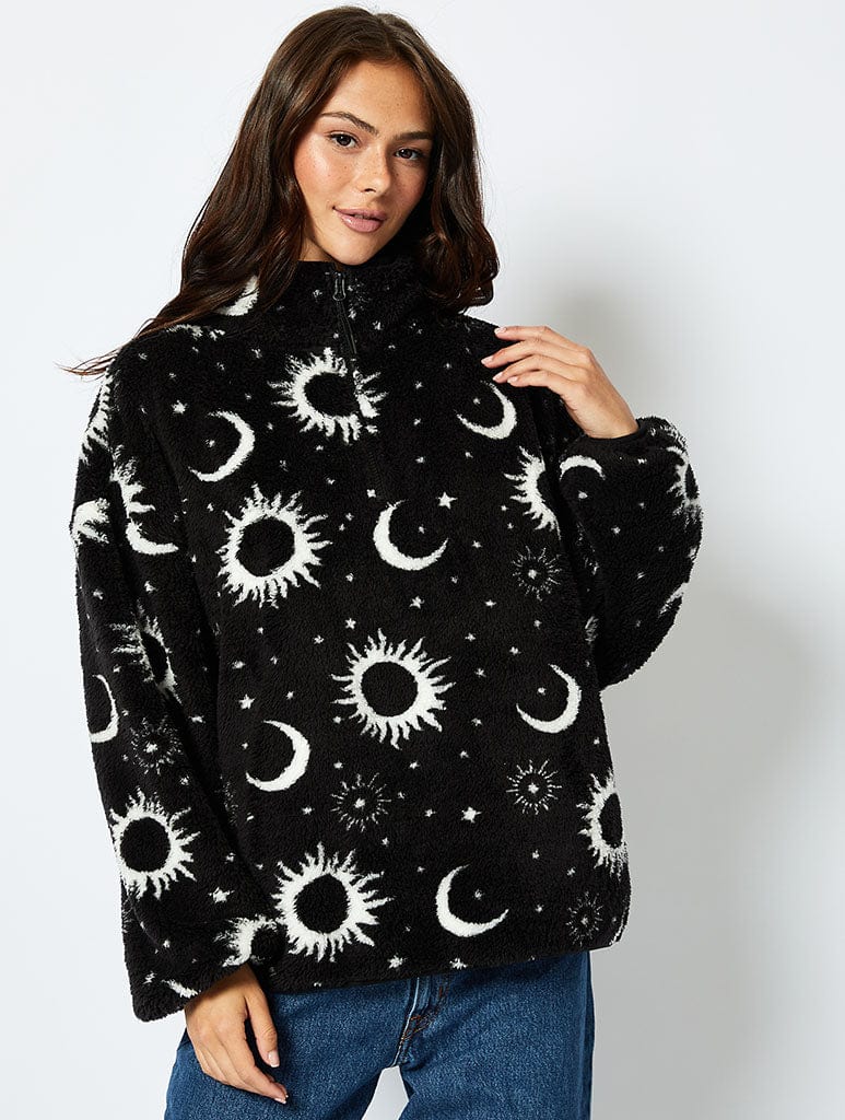 Celestial Longline Fleece in Black