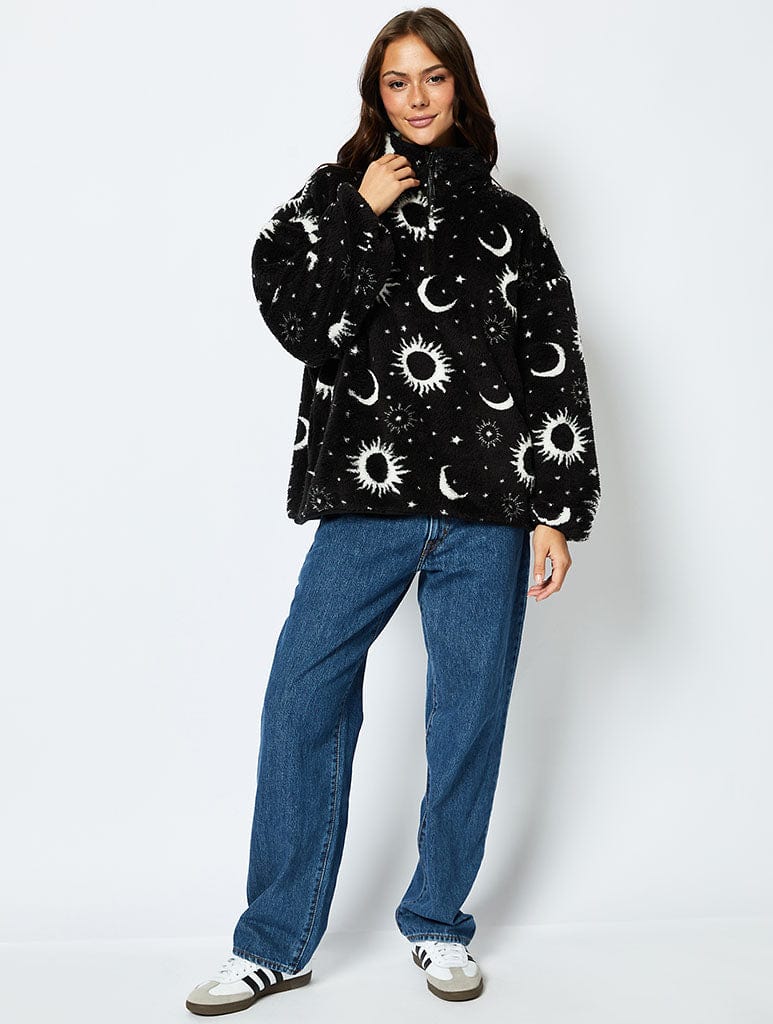 Celestial Longline Fleece in Black