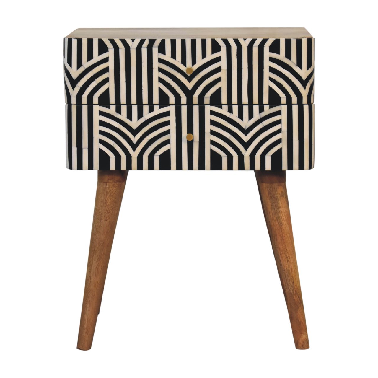 Blossom Bone Inlay Bedside with 2 Drawers