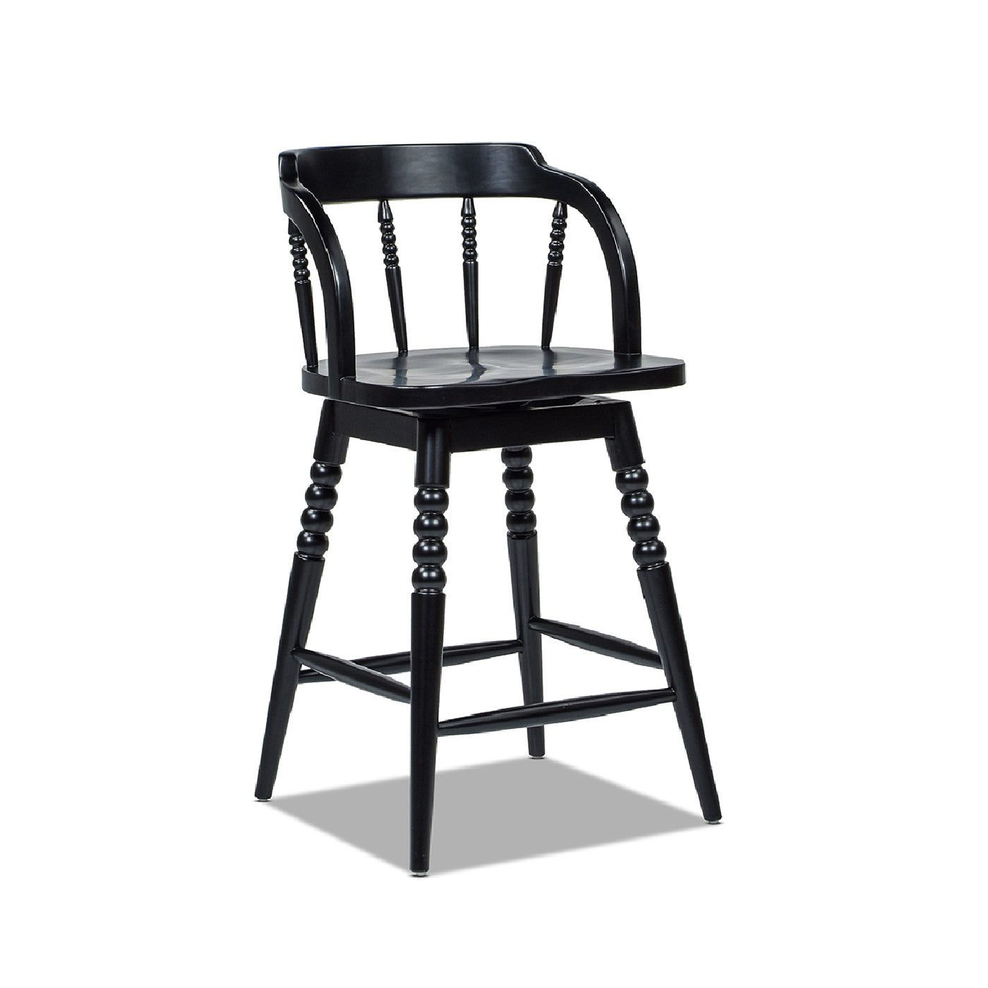 Counter Stool with Spindle Low-Back and Footrest