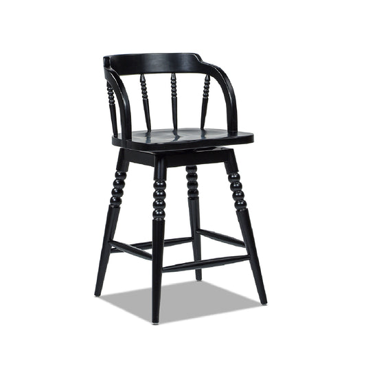 Counter Stool with Spindle Low-Back and Footrest