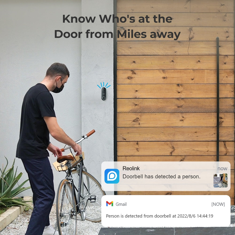 Reolink Wired Smart WiFi 2K+ Video Doorbell Outdoor Security Camera Package