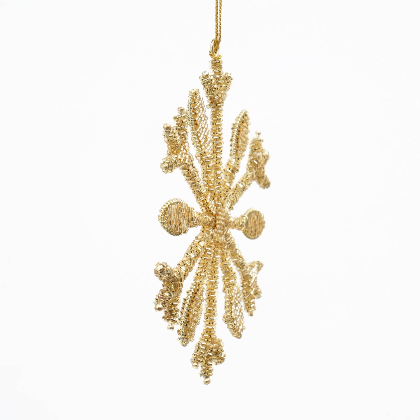 Bead Wrapped Snowflake Ornament, Set of 6