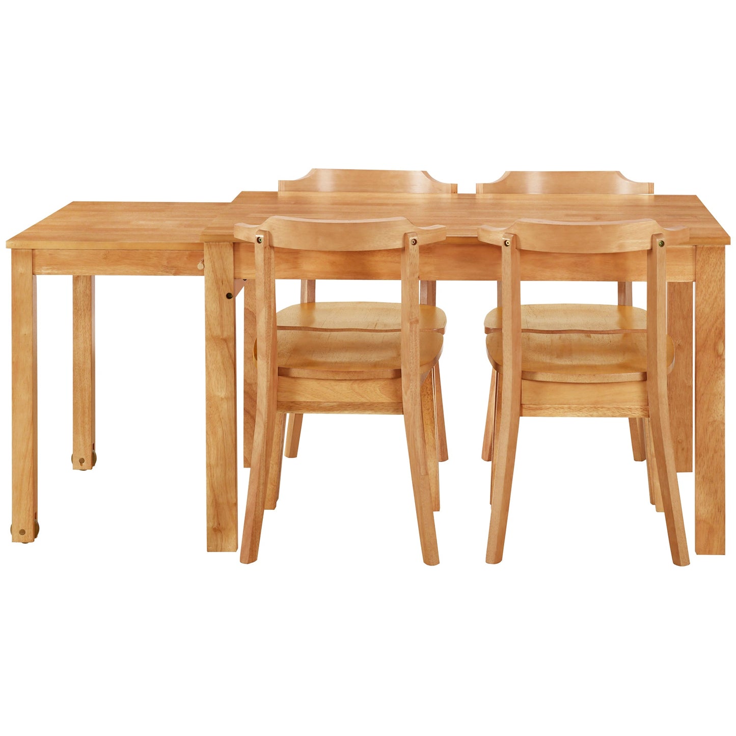 Holva 5-Piece Dining Set with Extendable Table and 4 Open Back Chairs