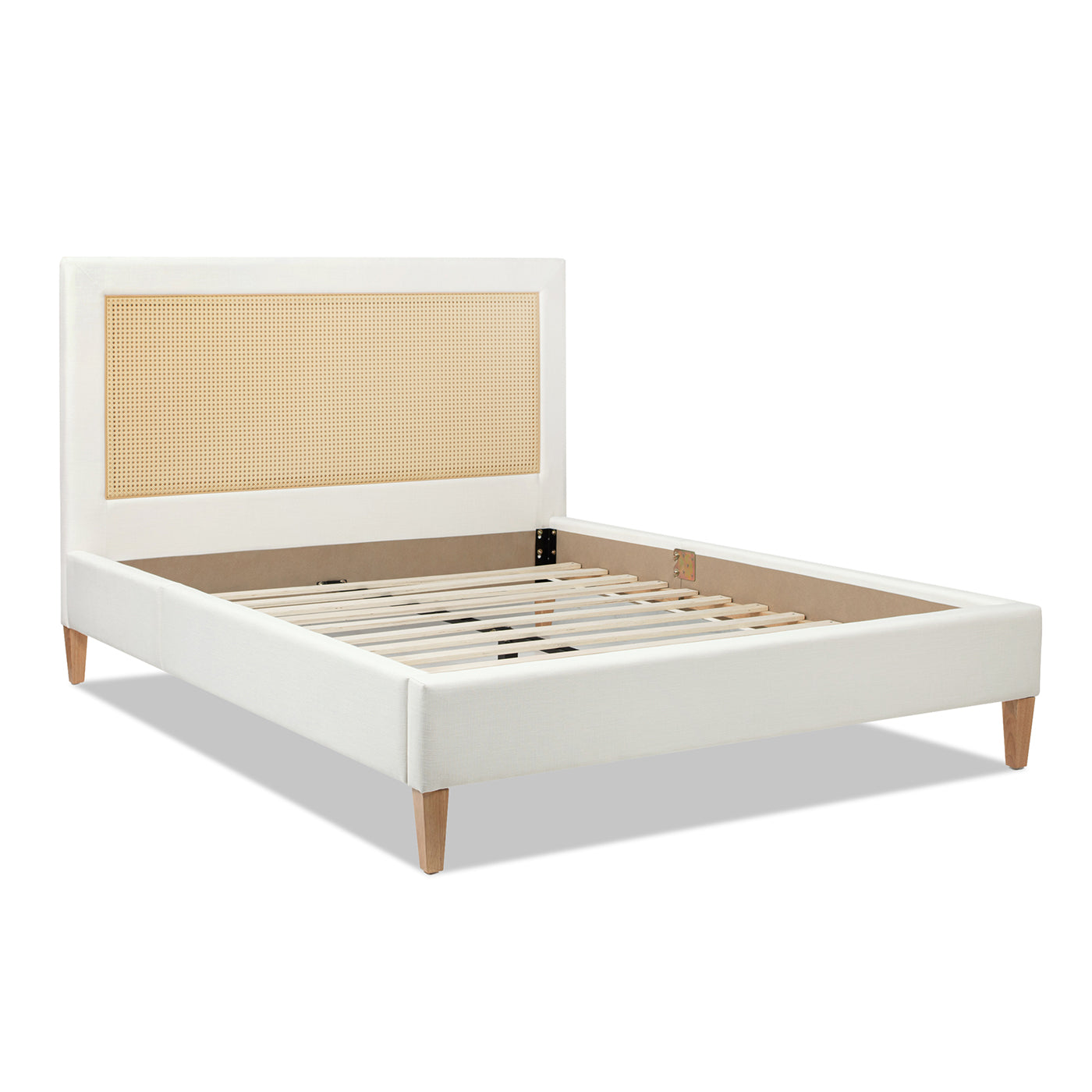 Captivat Platform Bed with Cane-Back and Solid Wood Legs