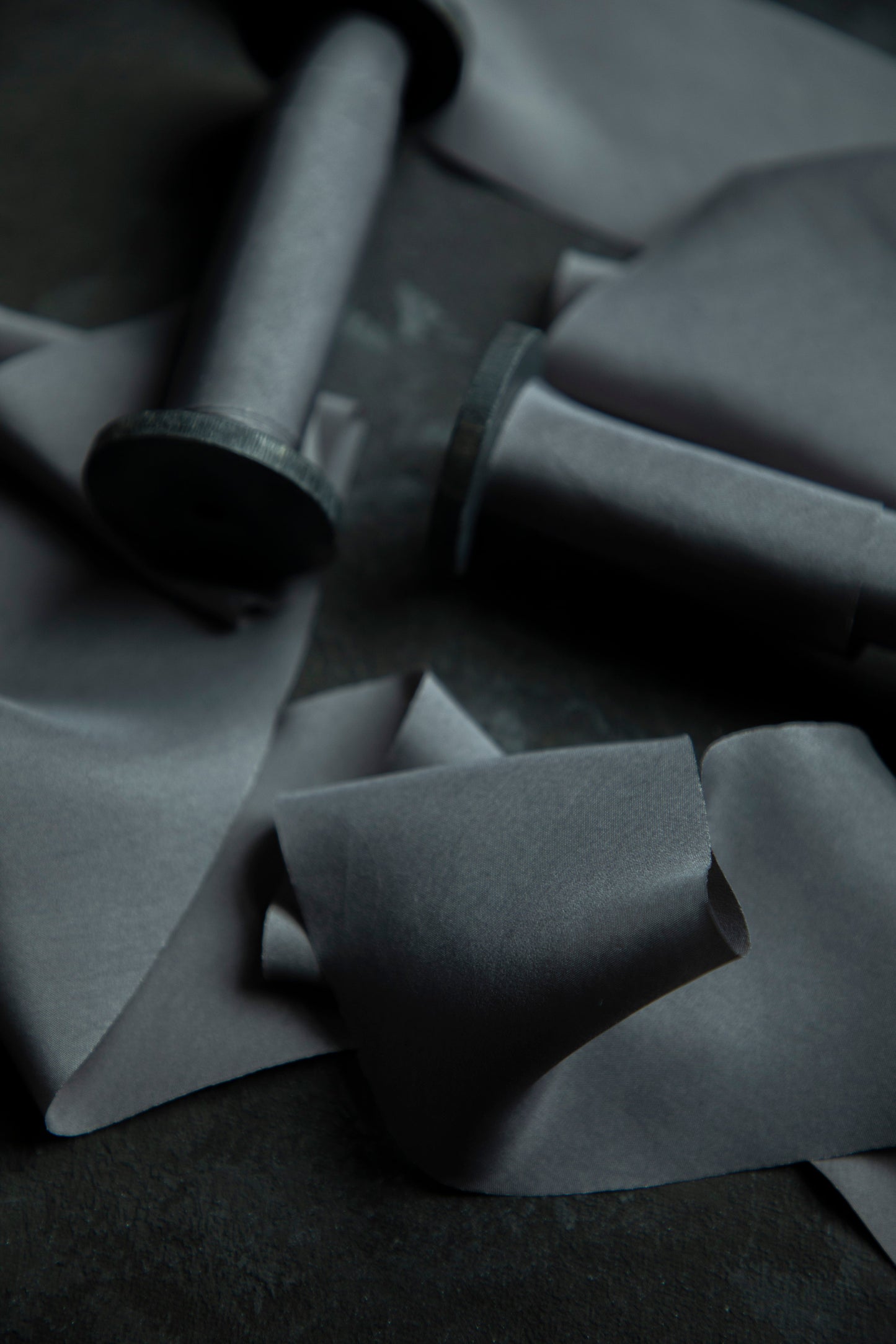 Charcoal Gray Silk Ribbon