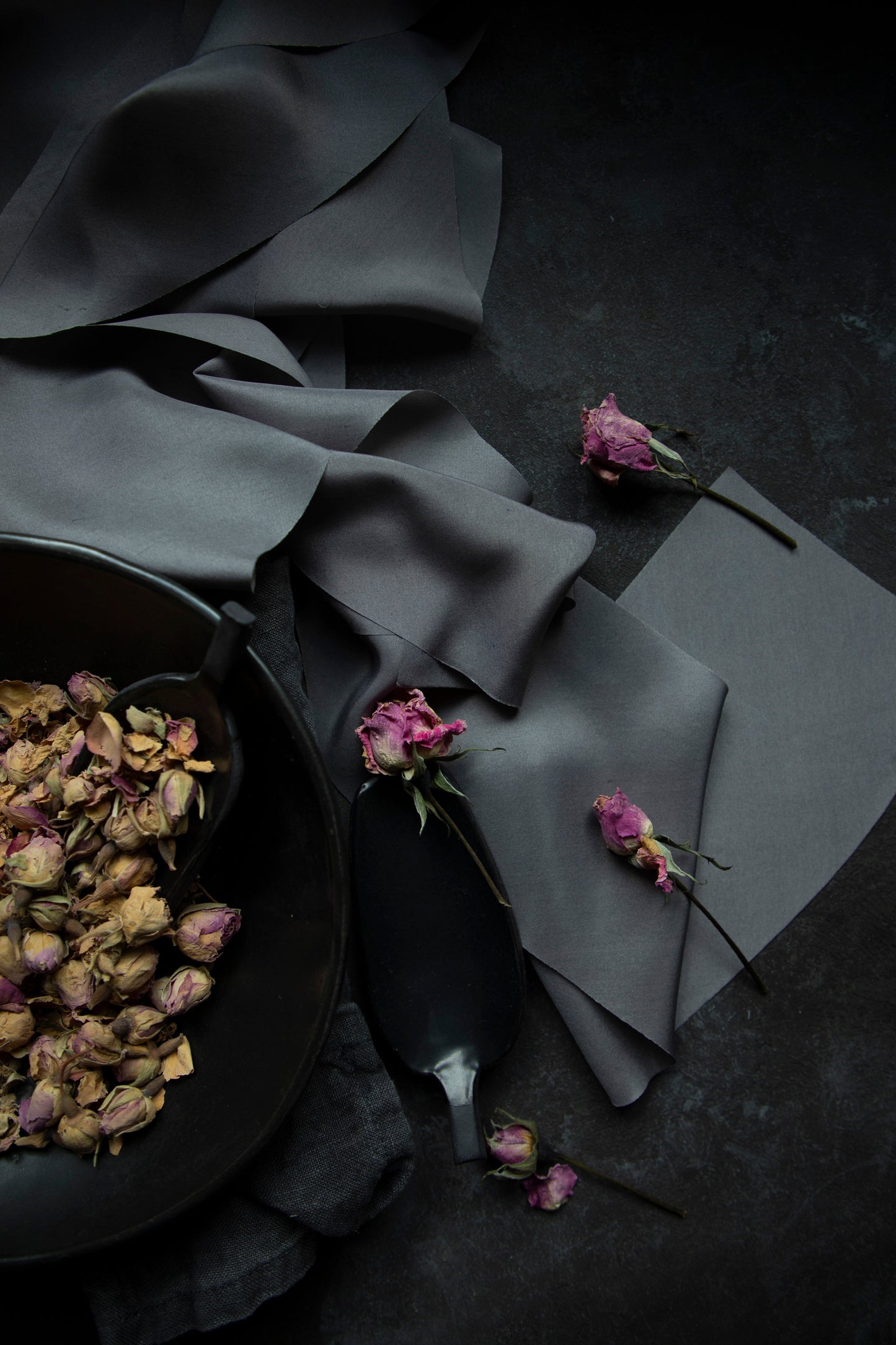 Charcoal Gray Silk Ribbon