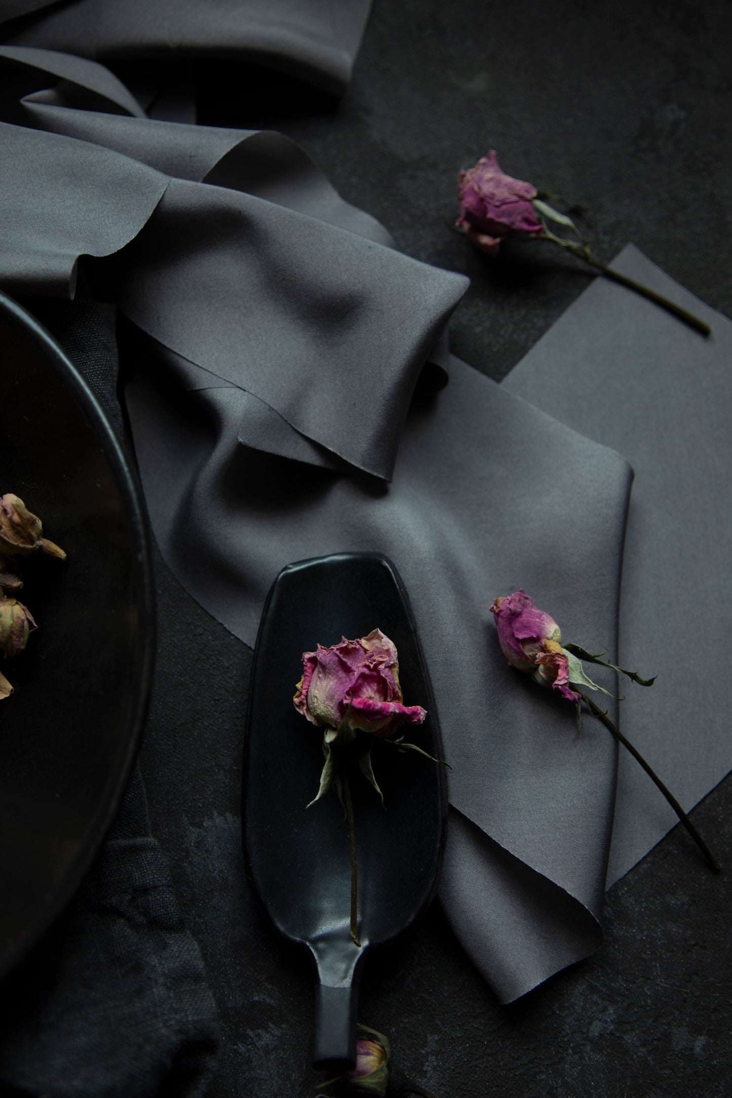 Charcoal Gray Silk Ribbon