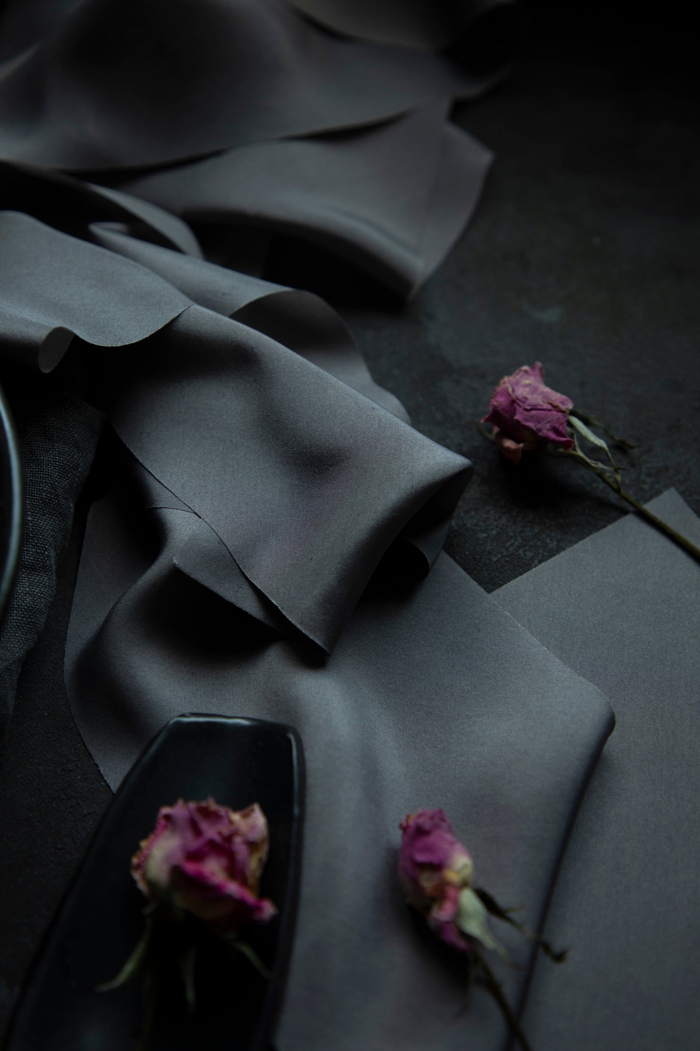 Charcoal Gray Silk Ribbon
