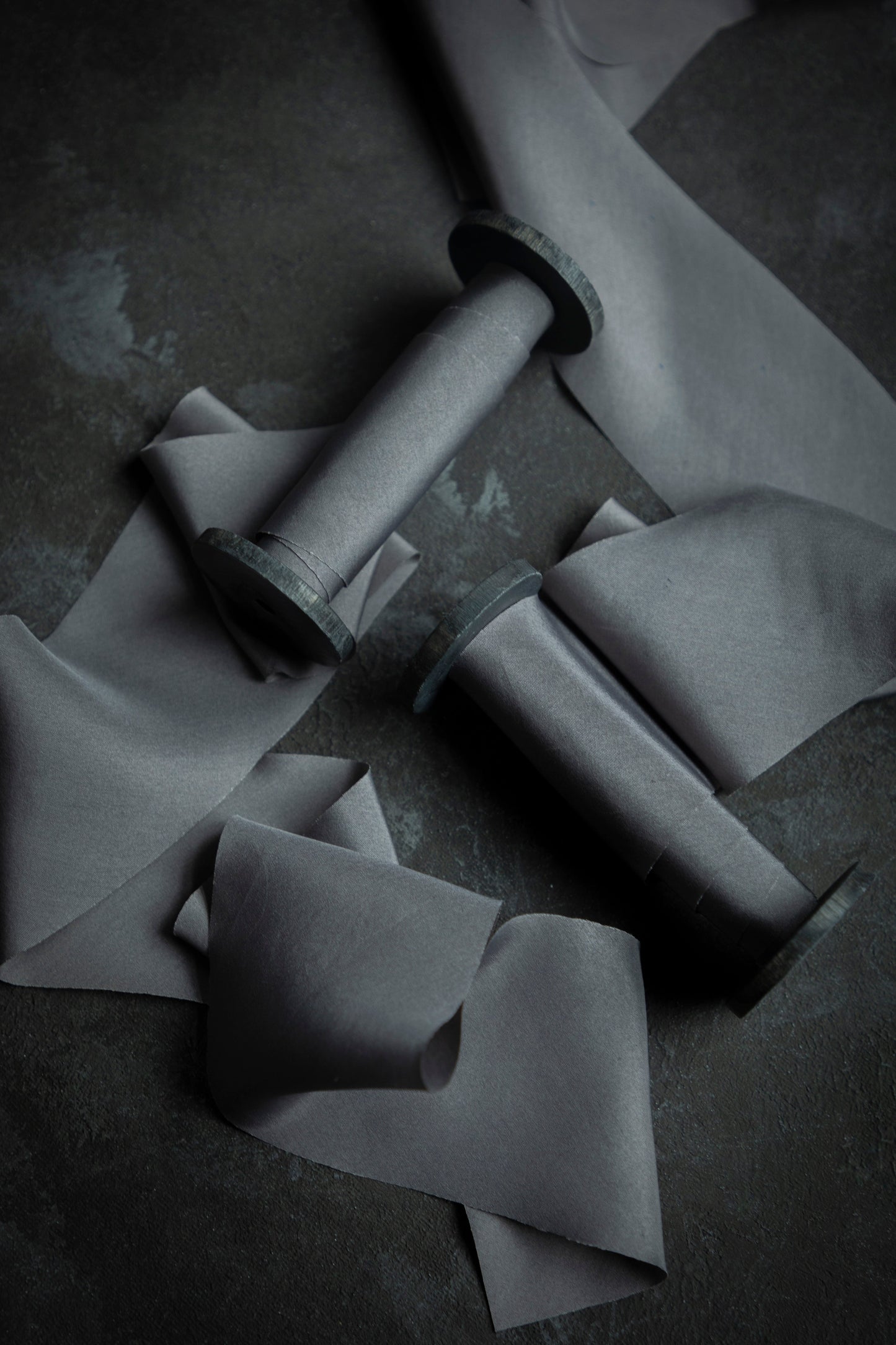 Charcoal Gray Silk Ribbon