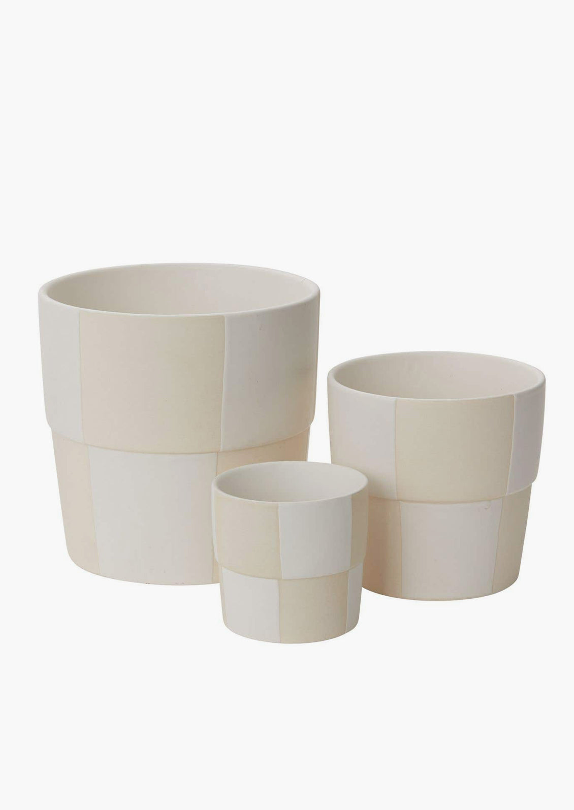 Tonal Checker Ceramic Planter