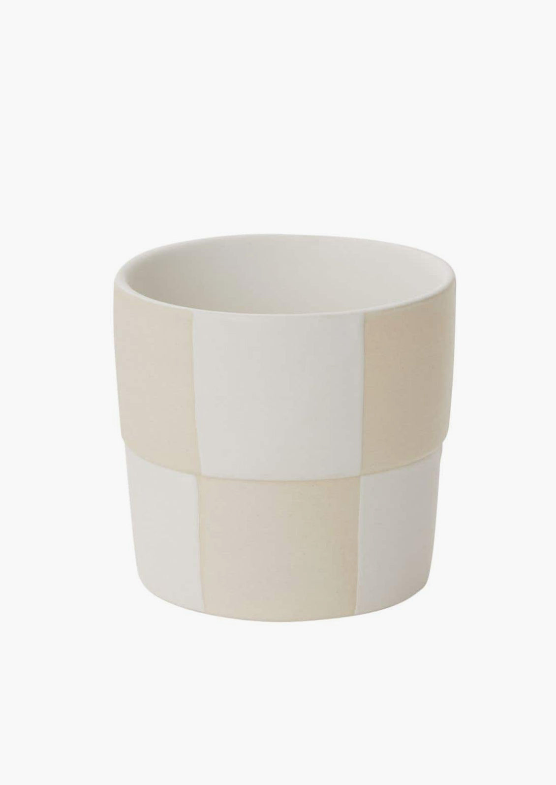 Tonal Checker Ceramic Planter